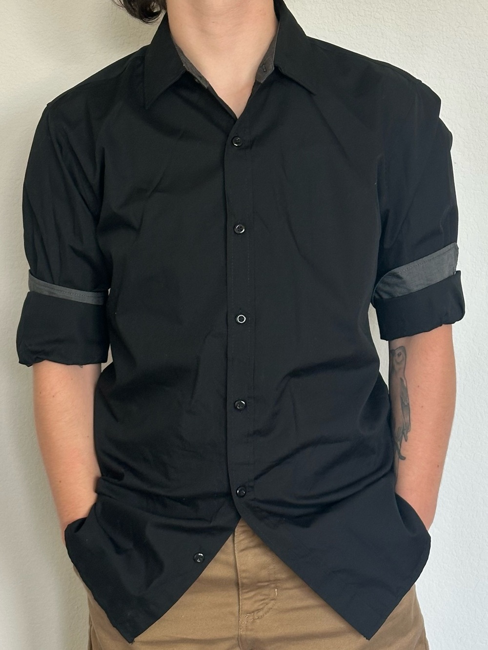 Black button down dress shirt